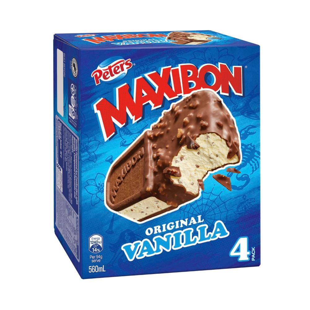 Peters Maxibon Ice Cream Original Vanilla 4 pack | 560mL