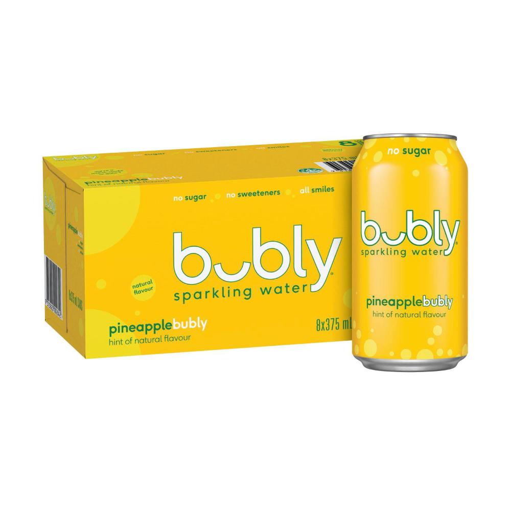 Buy Bubly Pineapple Flavour Sparkling Water No Sugar Multipack Cans