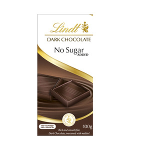 Lindt No Sugar Added Dark Chocolate Block | 100g