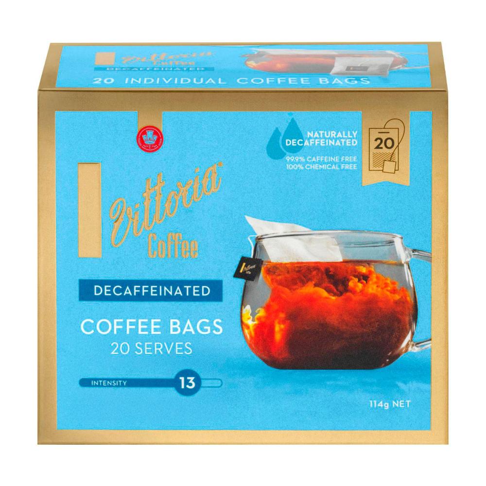 Buy Vittoria Decaf Blend Coffee Bags 20 pack Coles
