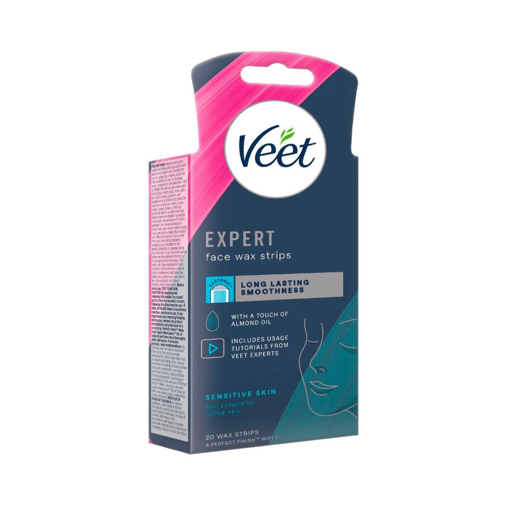 Buy Veet Expert Face Hair Removal Cold Wax Strips For Sensitive Skin 20