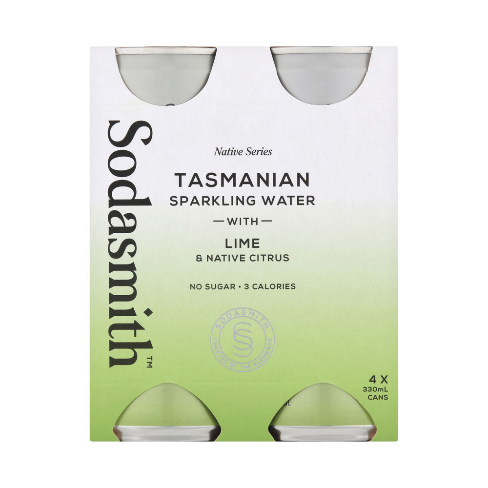 Buy Sodasmith Sparkling Water Lime And Native Citrus 4X330mL 4 pack Coles