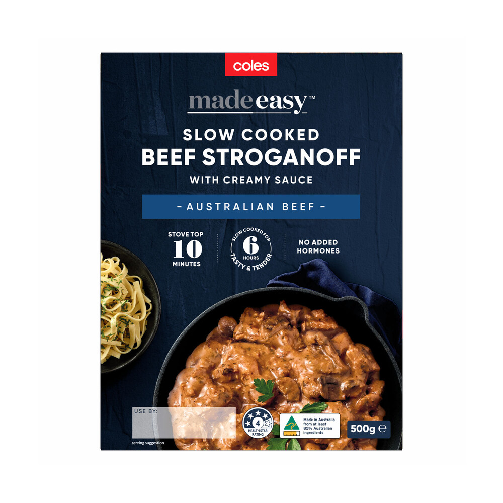 Coles Made Easy Beef Stroganoff With Creamy Sauce | 500g