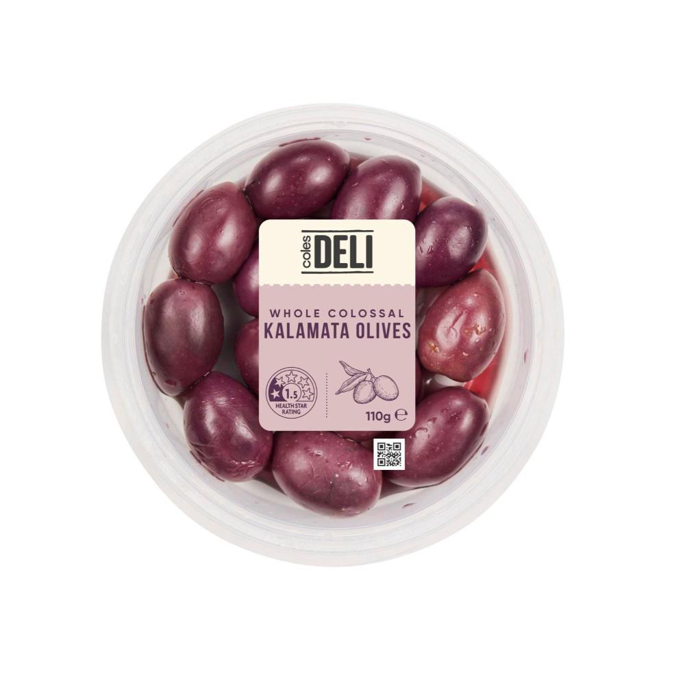 Buy Coles Deli Express Colossal Kalamata Olives 110g Coles