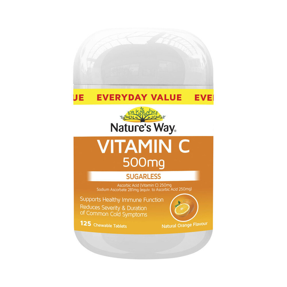 Buy Natures Way Chewables Sugarless C 125 pack Coles