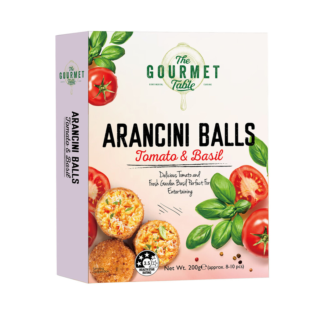 Buy Gourmet Table Tomato & Basil Arancini 200g Coles
