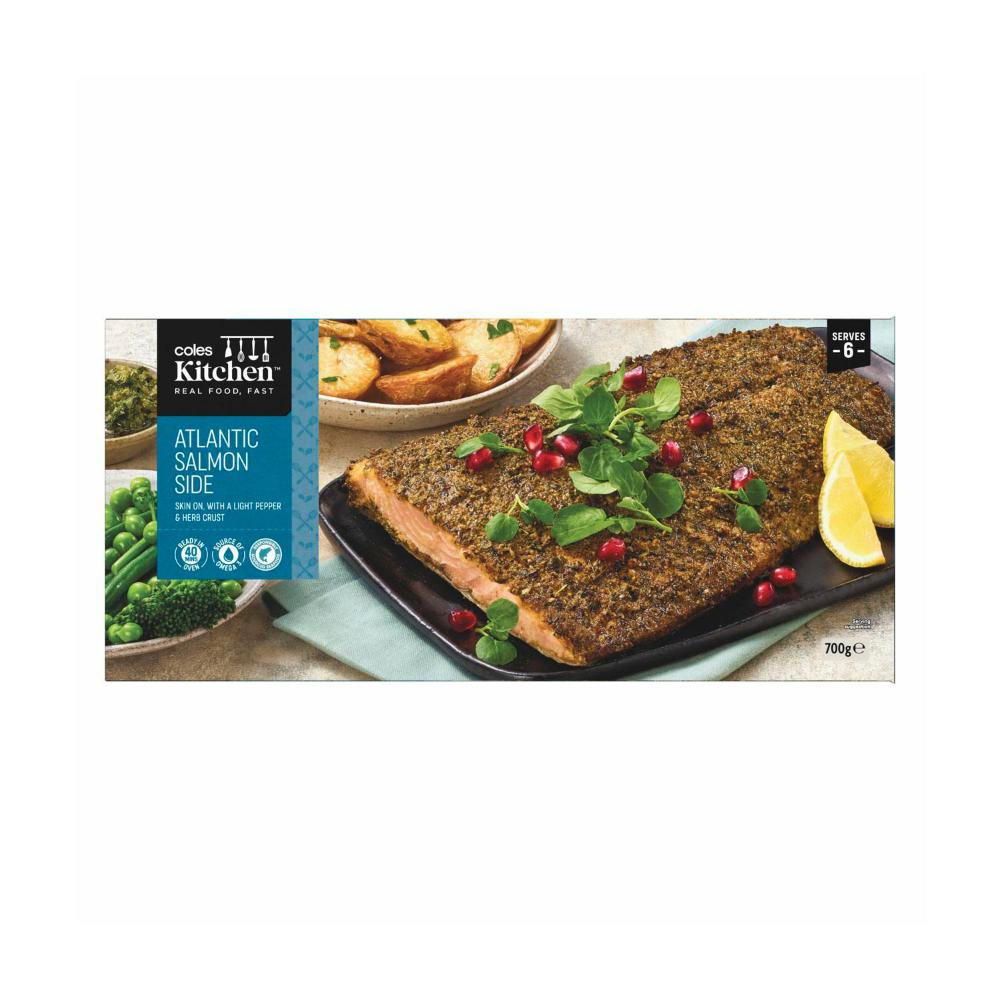 Buy Coles Salmon Side With Tangy Crushed Herb 700g Coles