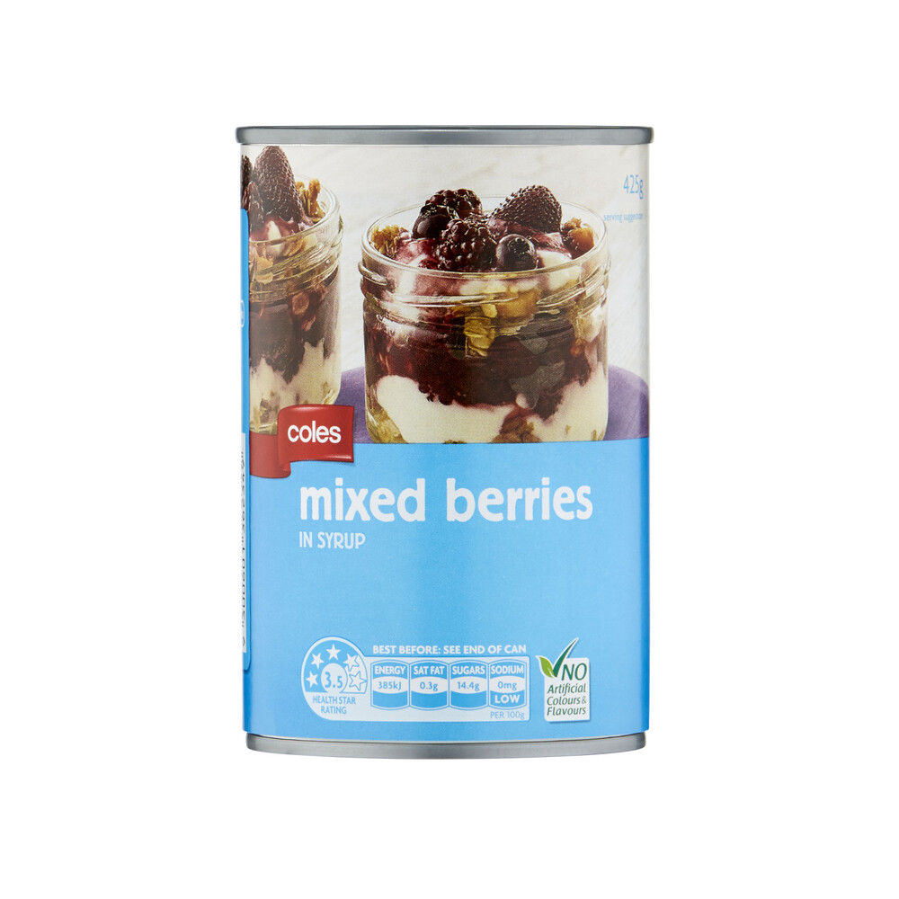 Buy Coles Mixed Berries In Syrup 425g Coles