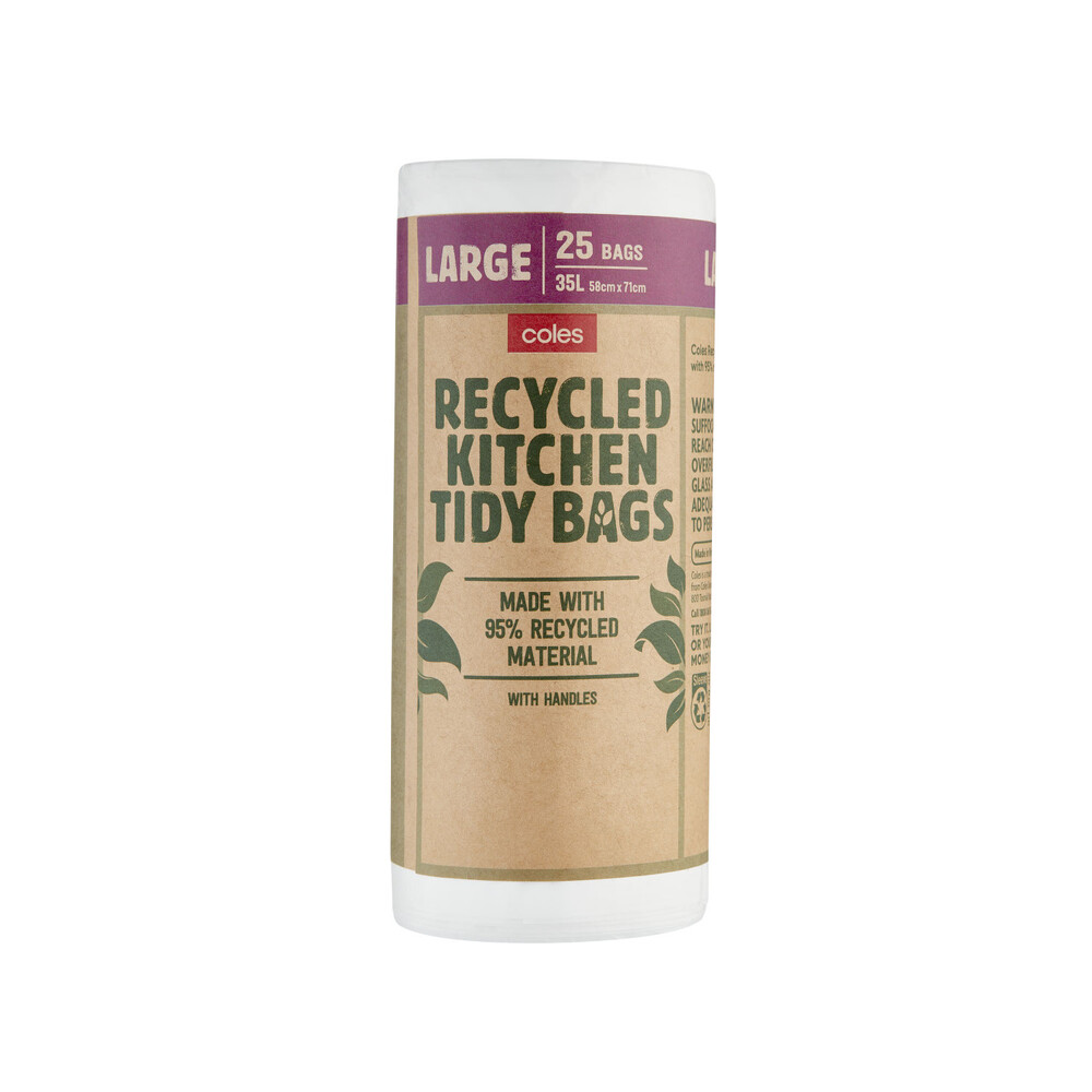 Buy Coles Recycled Kitchen Tidy Bags Large 25 pack Coles