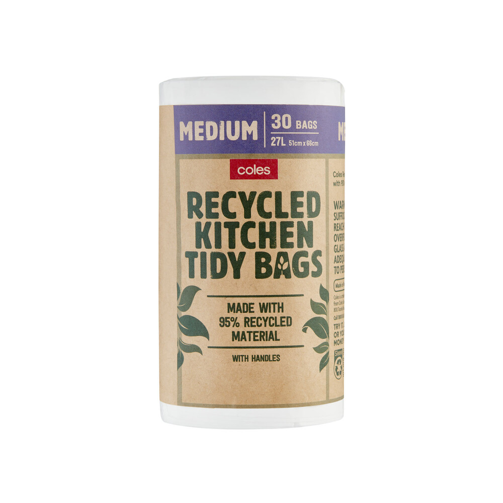 Buy Coles Recycled Kitchen Tidy Bags Medium 30 pack Coles