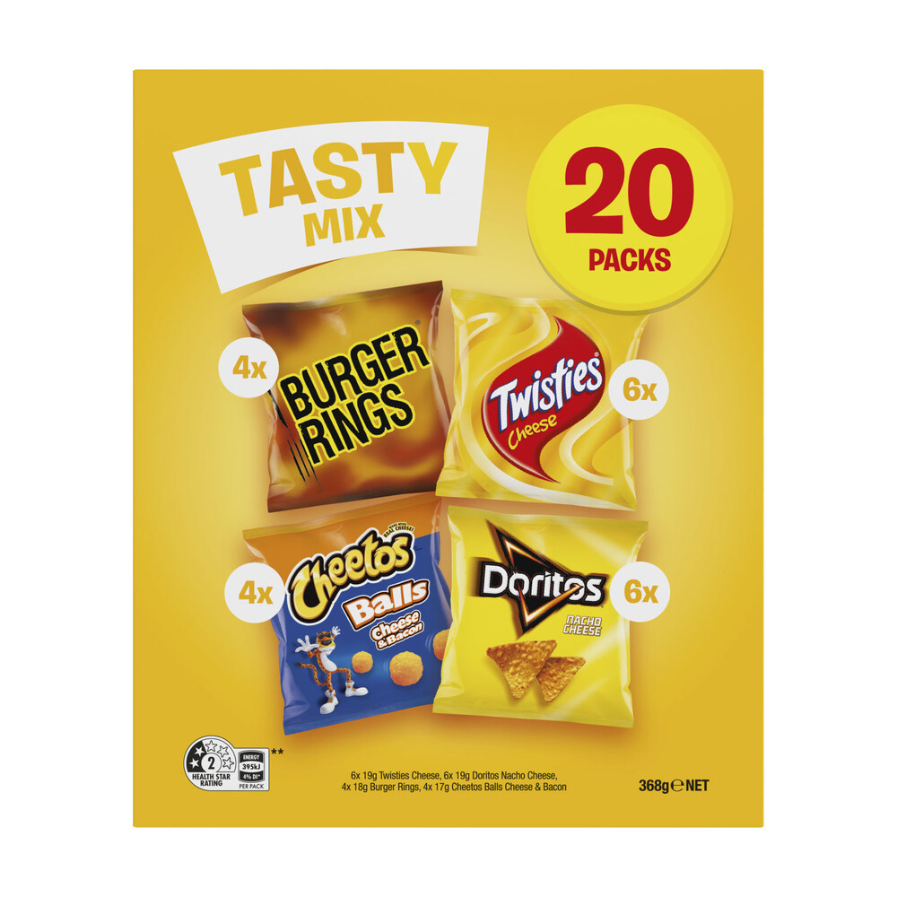 Smith's Tasty Mix Potato Chips Variety Multipack of 20 Pack | 368g