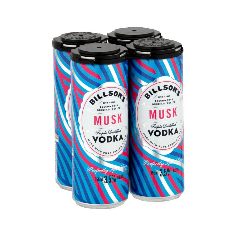 Buy Billson's Musk Vodka Mixed Drink Can 355mL 4 Pack Coles