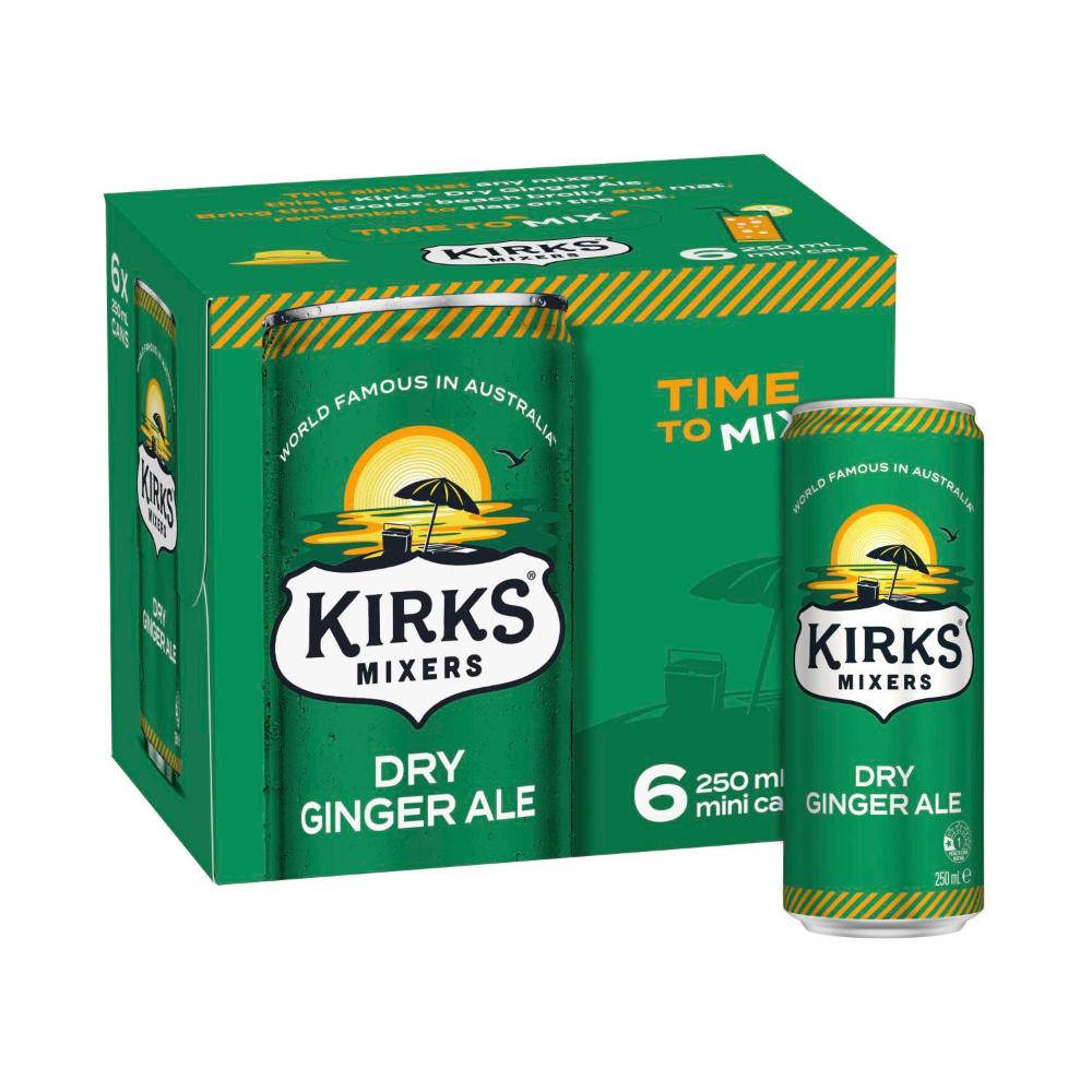 Buy Kirks Mixers Ginger Ale Mini Cans 6x250mL 6 Pack Coles buy-kirks-mixers-ginger-ale-mini-cans-6x250ml-6-pack-coles