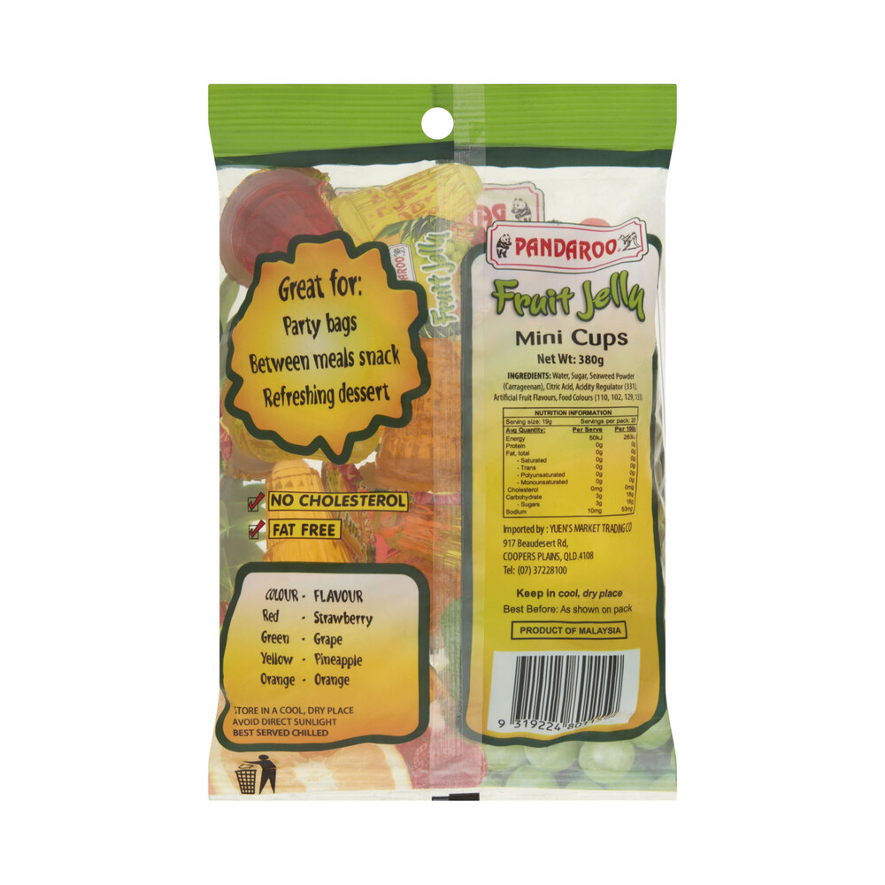Pandaroo Fruit Jelly Mini Cups 20 pack | 380g