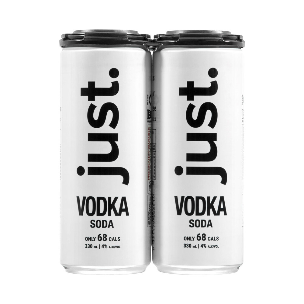 Buy Just Vodka Soda 4 Can 330mL 4 Pack Coles