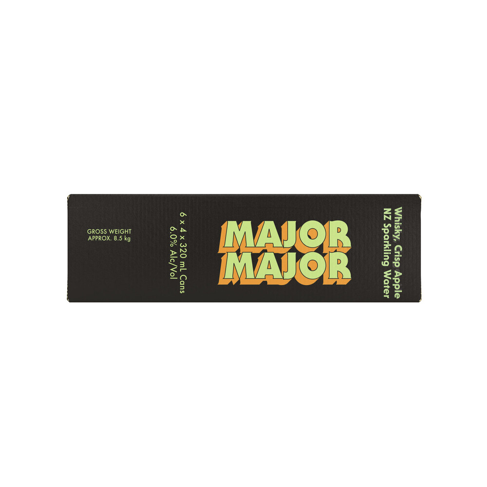 Buy Major Major Whisky Apple & NZ Sparkling Water Can 320mL 24 Pack Coles