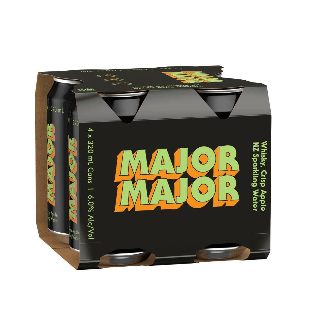 Buy Major Major Whisky Apple & NZ Sparkling Water Can 320mL 4 Pack Coles