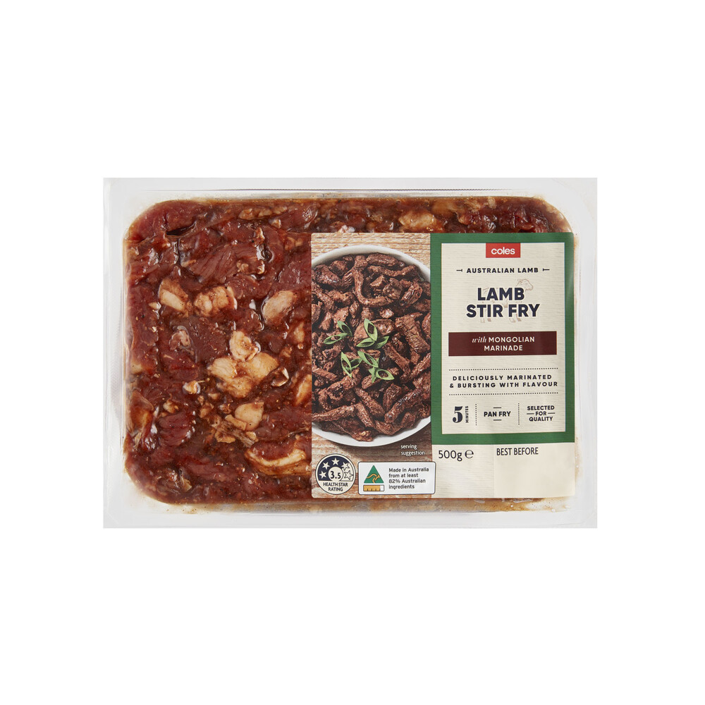 Buy Coles Lamb Stir Fry In Mongolian Marinade 500g Coles