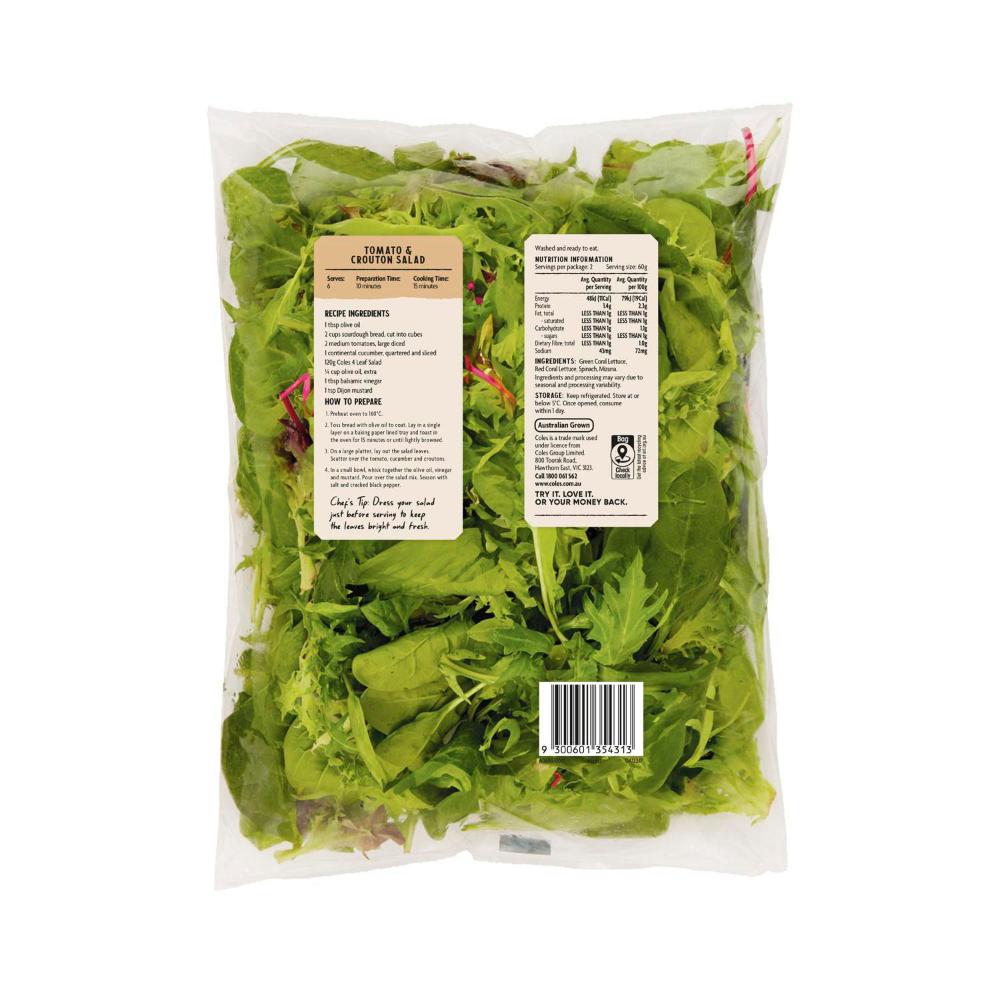 Coles 4 Leaf Salad Mix | 120g