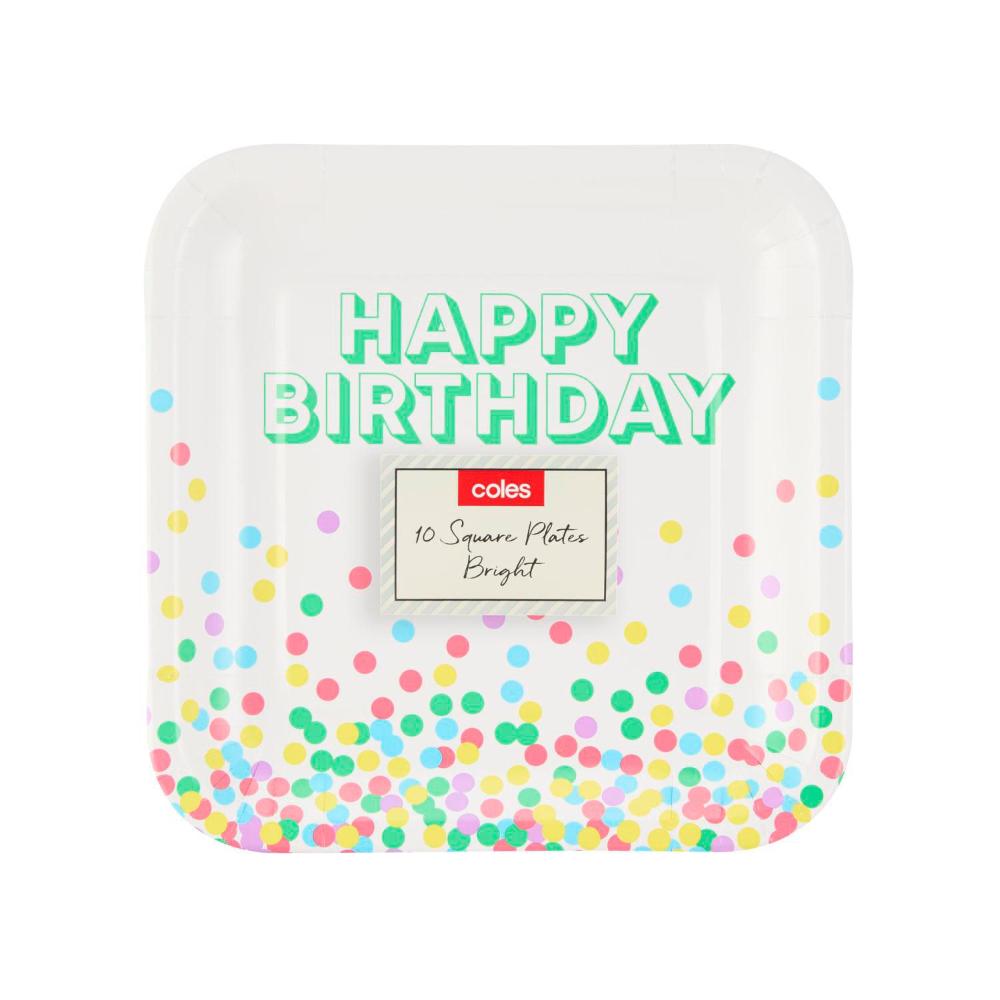 Buy Coles Square Plates 10 pack Coles