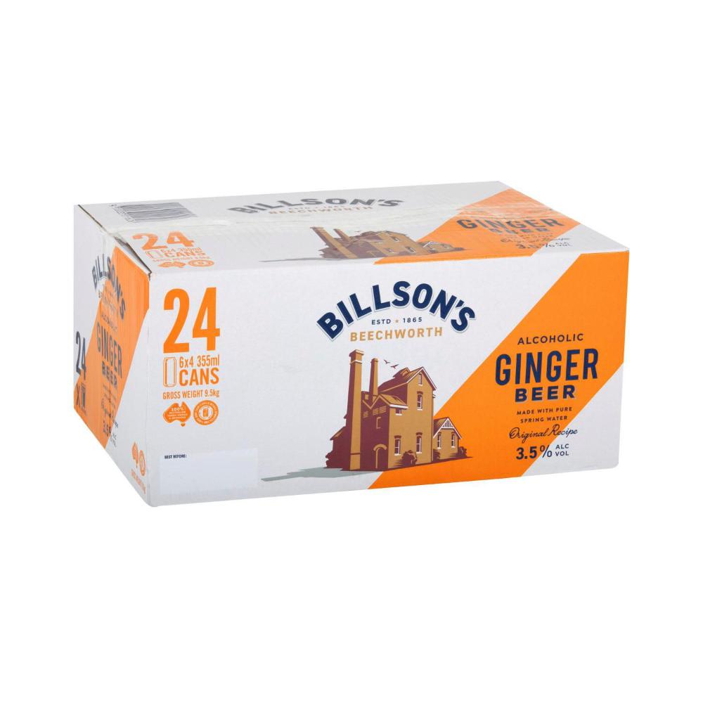 Buy Billson's Ginger Beer Can 355mL 24 Pack Coles