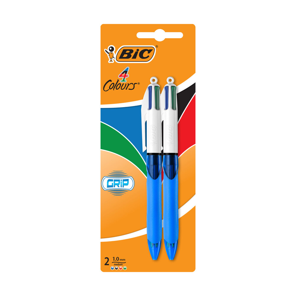 Buy Bic 4 Colours Pens Grip 2 pack Coles