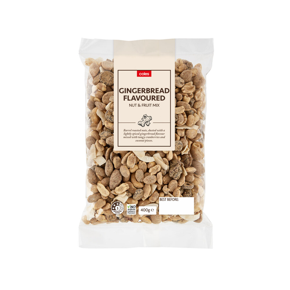 Buy Coles Gingerbread Flavoured Nut & Fruit 400g Coles