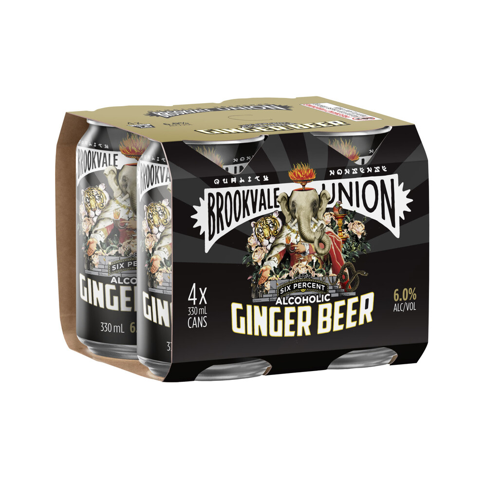 Buy Brookvale Union High ABV Ginger Beer Can 330mL 24 Pack Coles