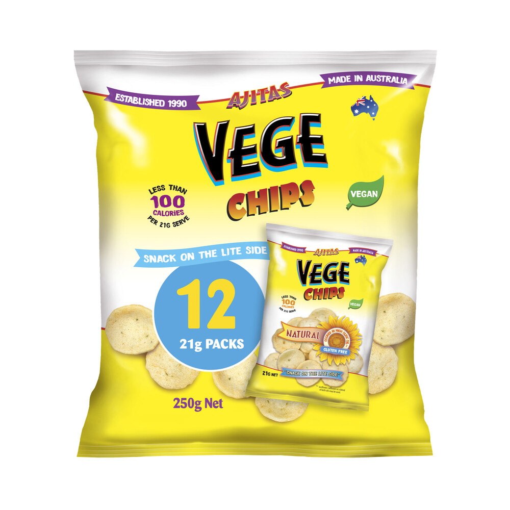 Buy Vege Chips Natural Multipack 12 Pack 250g Coles