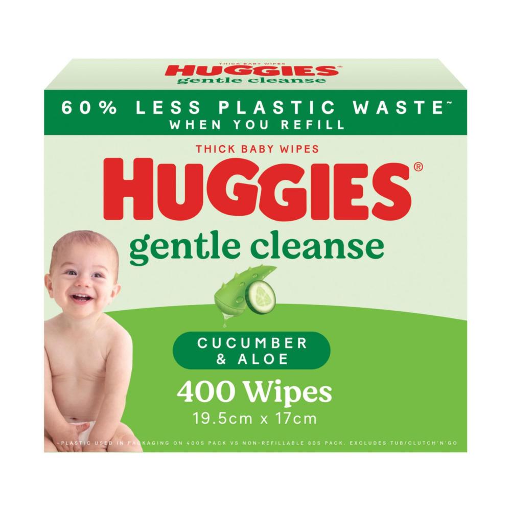 Buy Huggies Baby Wipes Refills Cucumber & Aloe 400 pack Coles