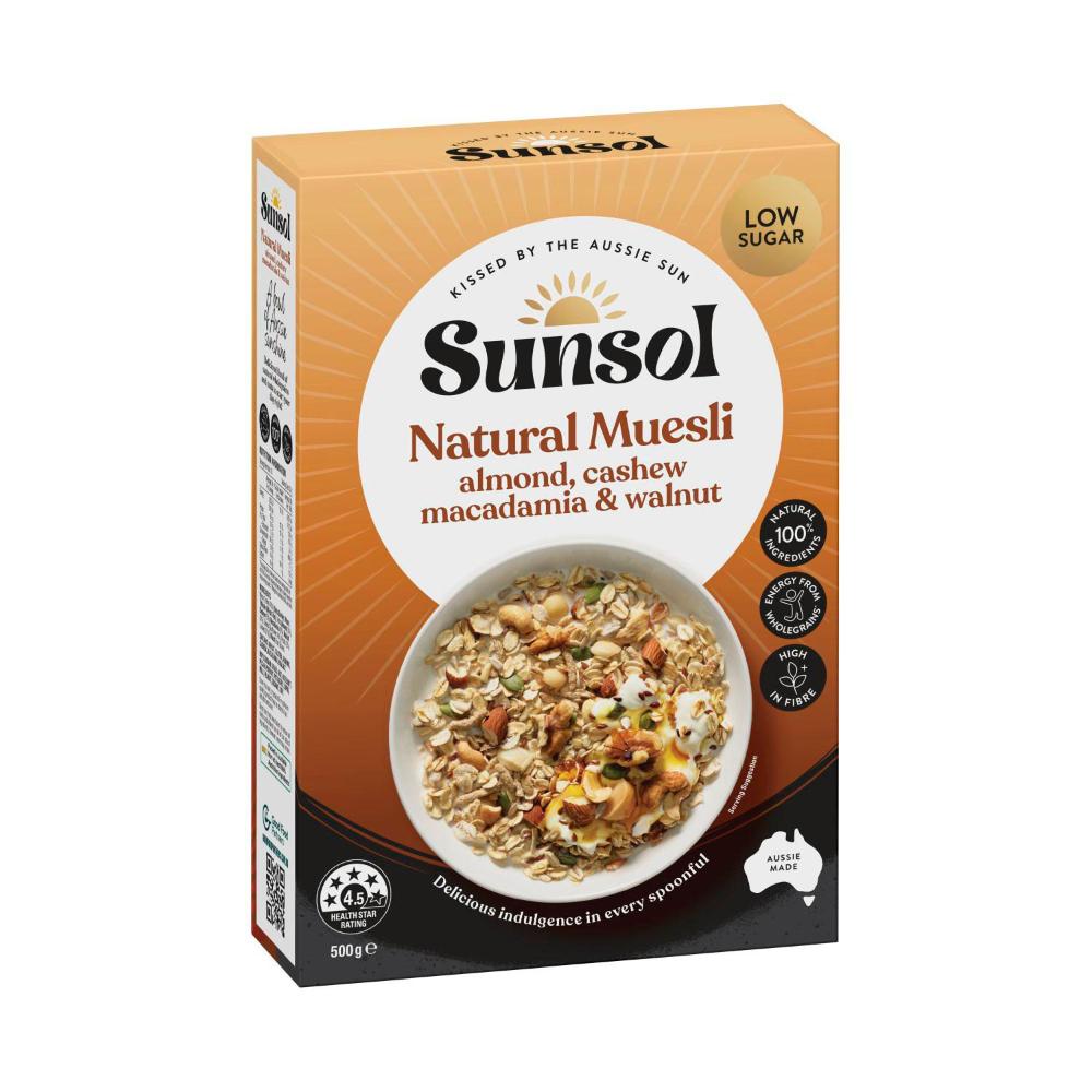 Sunsol Natural Muesli Almond Cashew Macadamia & Walnut | 500g