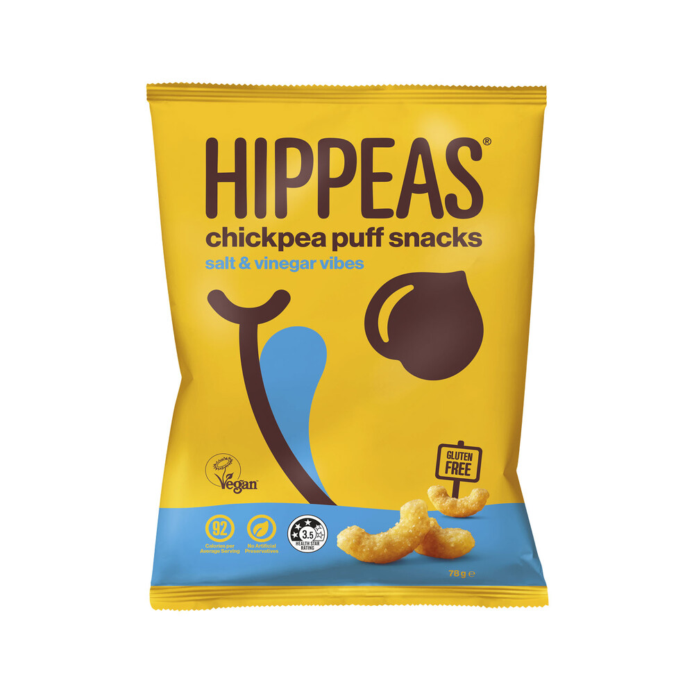Buy Hippeas Chickpea Puff Snacks Salt & Vinegar Vibes 78g Coles