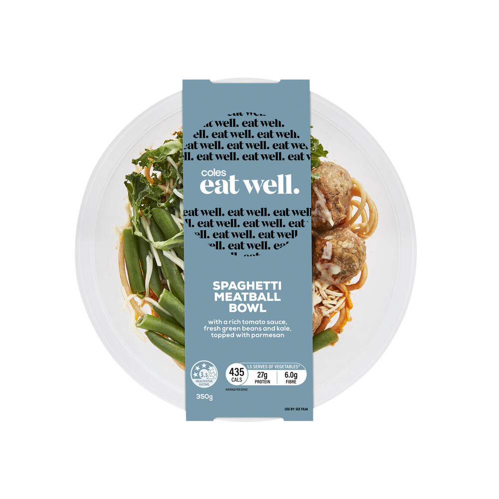 Buy Coles Eat Well Spaghetti Meatball Bowl 350g Coles