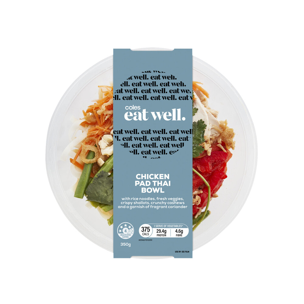 Buy Coles Eat Well Chicken Pad Thai Bowl 350g Coles