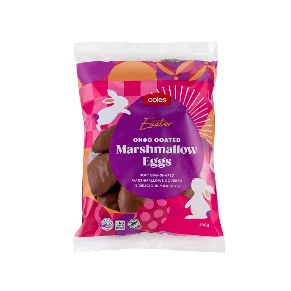 Buy Coles Easter Choc Coated Marshmallow 200g Coles