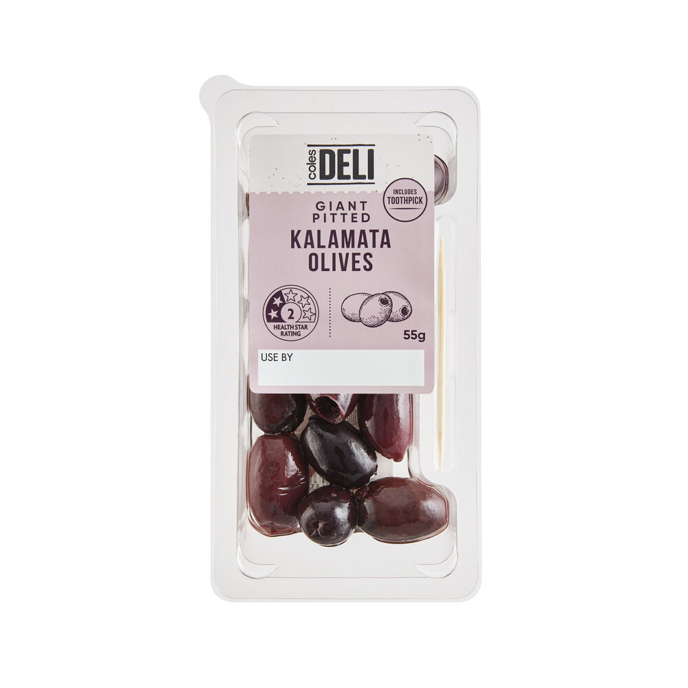 Buy Coles Giant Pitted Kalamata Olives Snack Pack 55g Coles