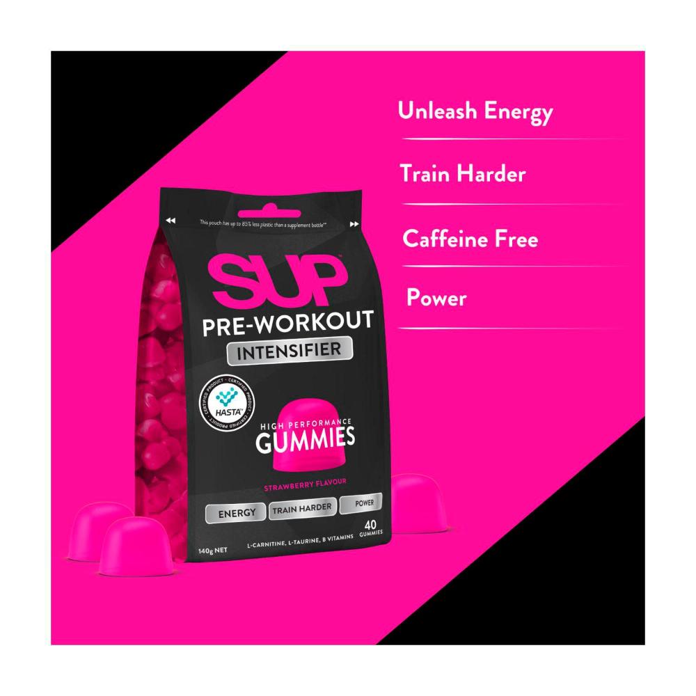 Buy SUP Pre-workout Intensifier High Performance Gummies Strawberry Flavour  40 Pack | Coles