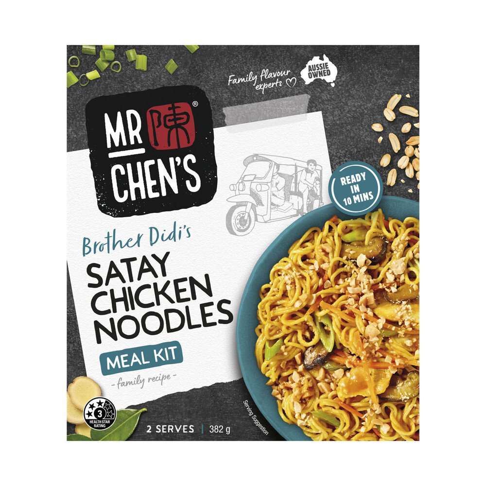 Buy Mr Chen's Meal Kit Satay Chicken Noodles 382g Coles