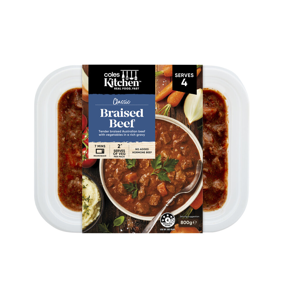 Buy Coles Kitchen Family Braised Beef 800g Coles