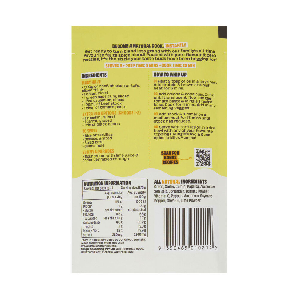 Mingle Mexican Fajita Recipe Base | 35g