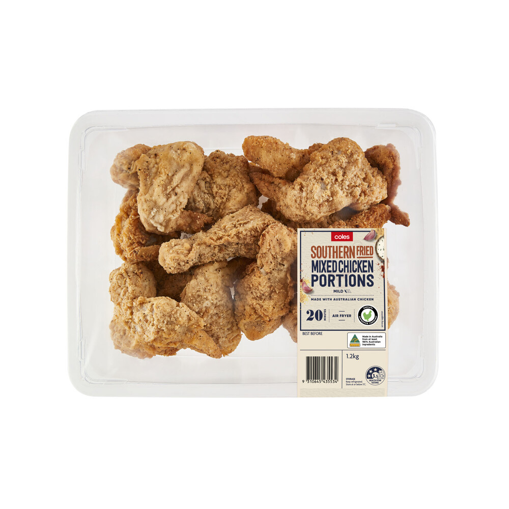 Buy Coles RSPCA Approved Chicken Mixed Portions Southern Fried 1.2kg