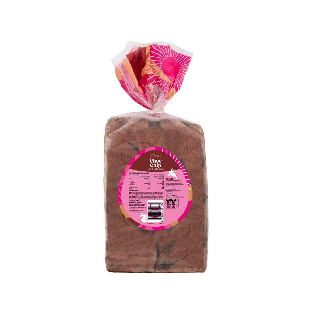 Coles Choc Chip Hot Cross Bun | 6 Pack