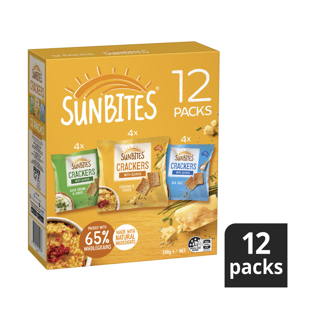 Sunbites Snack Crackers Mix 2 Multipack 12 Pack | 288g