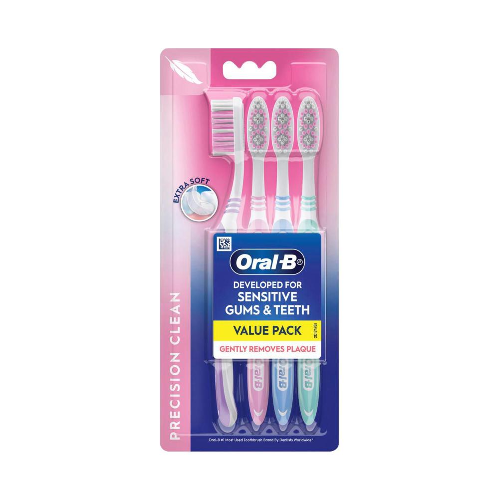 Buy Oral B Precision Clean Extra Soft Toothbrush 4 pack Coles