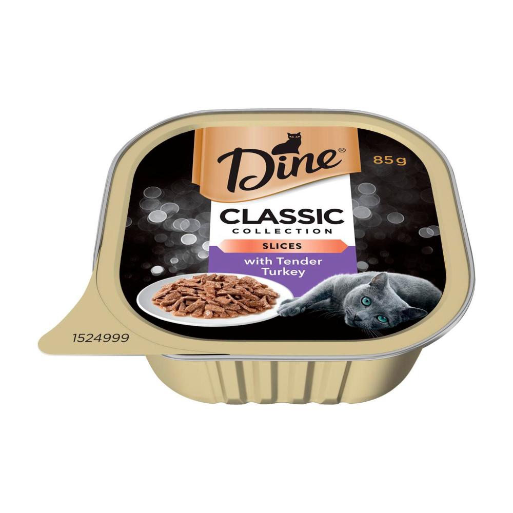 Buy Dine Wet Cat Food Tender Turkey Slices Tray 85g Coles