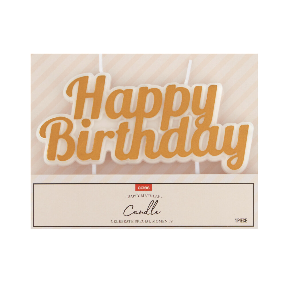 Buy Coles Happy Birthday Candle Gold 1 each Coles