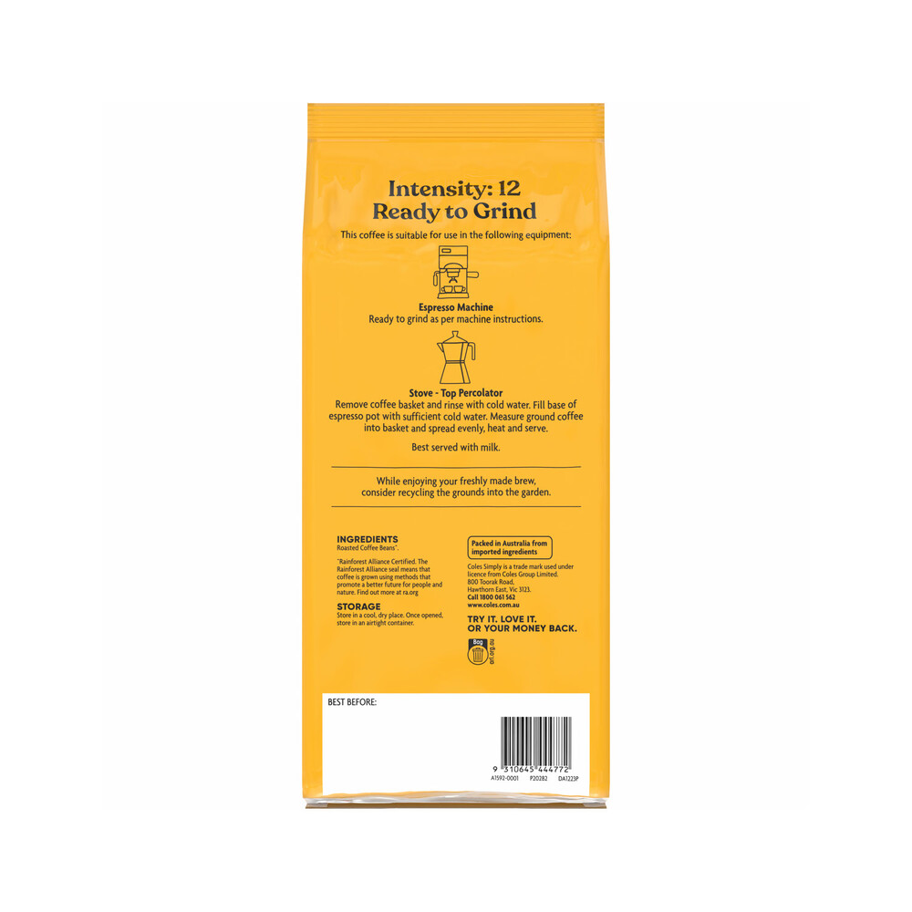 Coles Simply Coffee Beans | 1kg