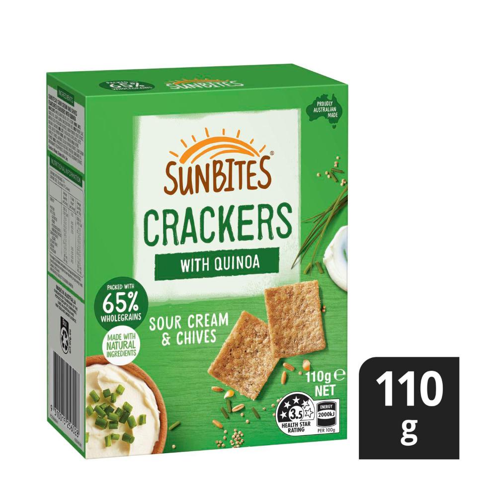 Buy Sunbites Snack Crackers Sour Cream Chives 110g Coles