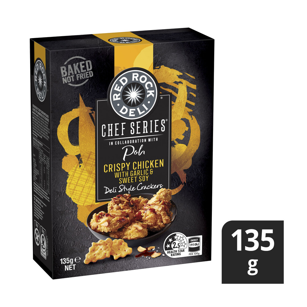 Buy Red Rock Deli Style Poh Cracker Chicken Garlic Soy 135g Coles