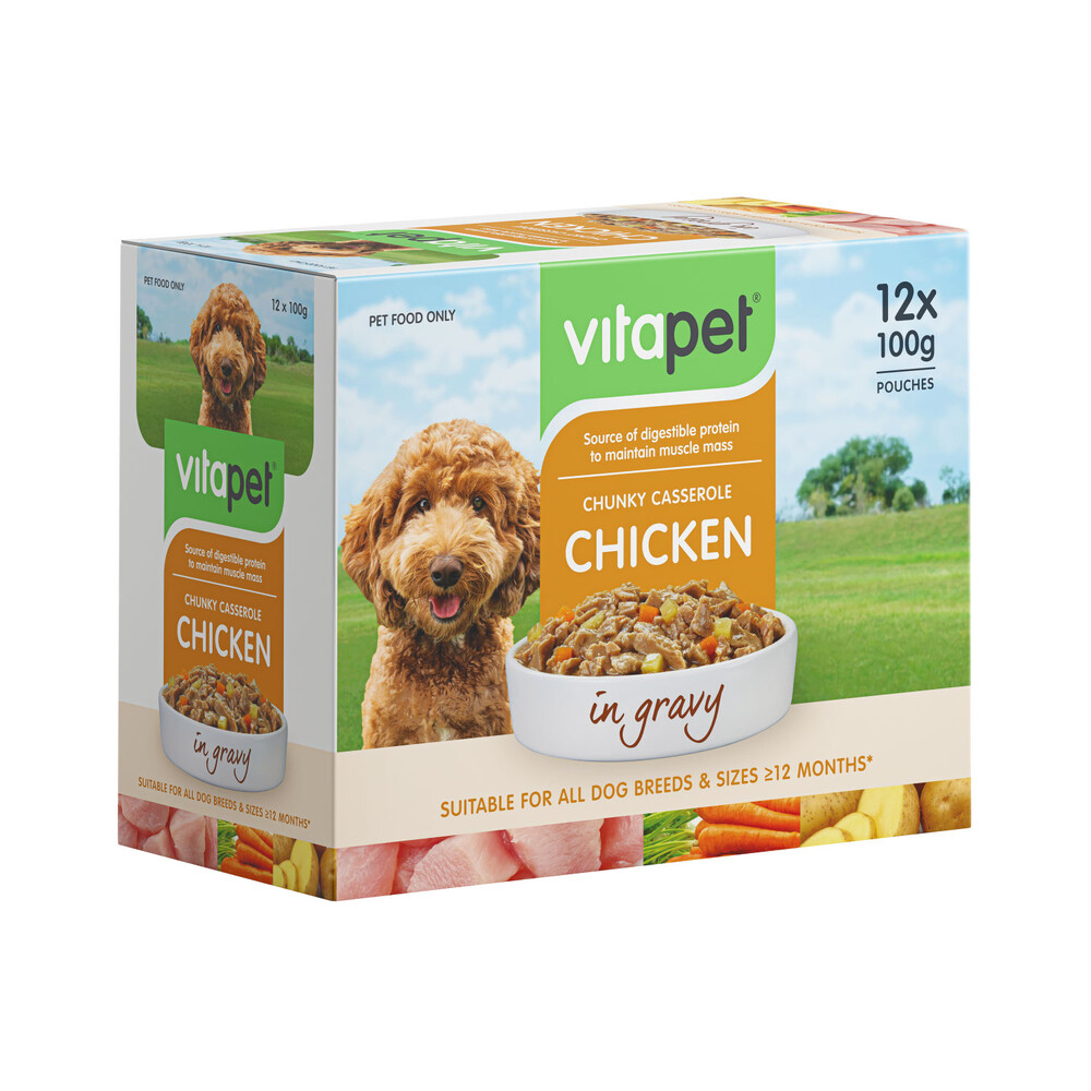 Buy Vitapet Adult Chicken & Turkey Dog Food Pouch 12x100g 12 pack Coles